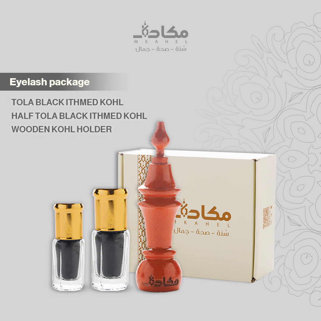 EYELASH PACKAGE (WOODEN KOHL HOLDER)