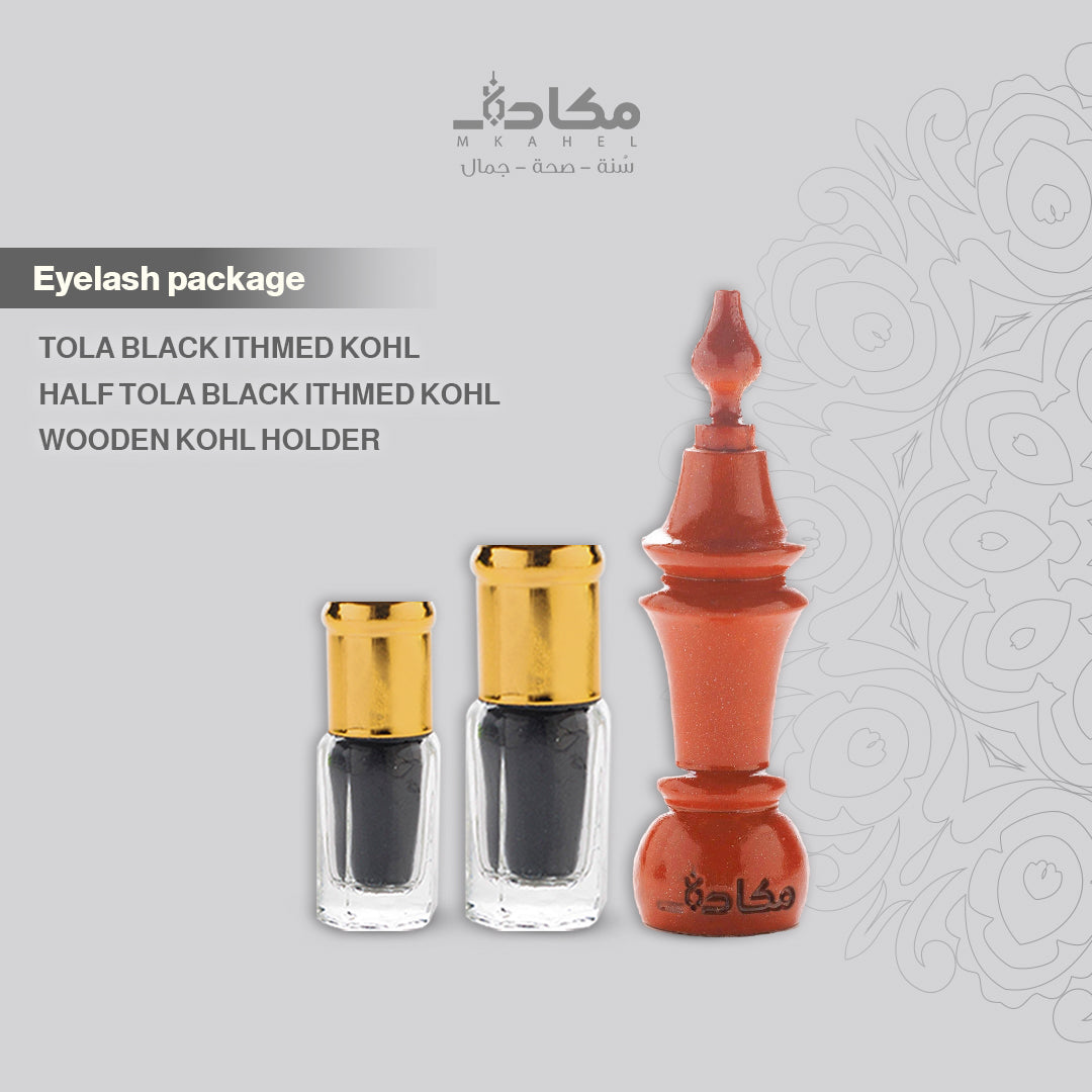 EYELASH PACKAGE (WOODEN KOHL HOLDER)